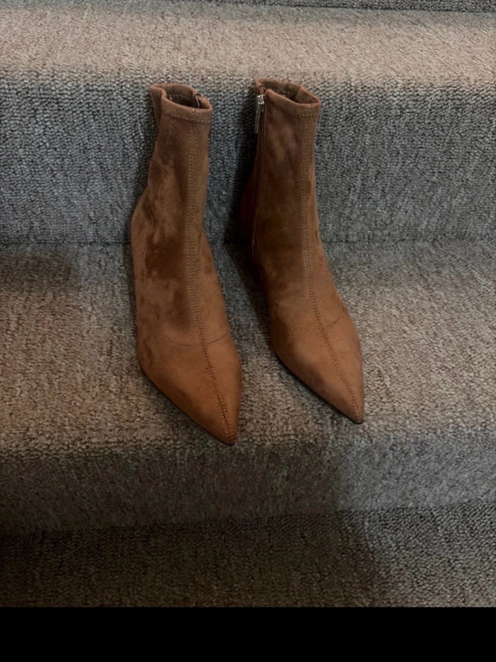 Nine West Pointed Toe Suede Ankle Booties - Brown